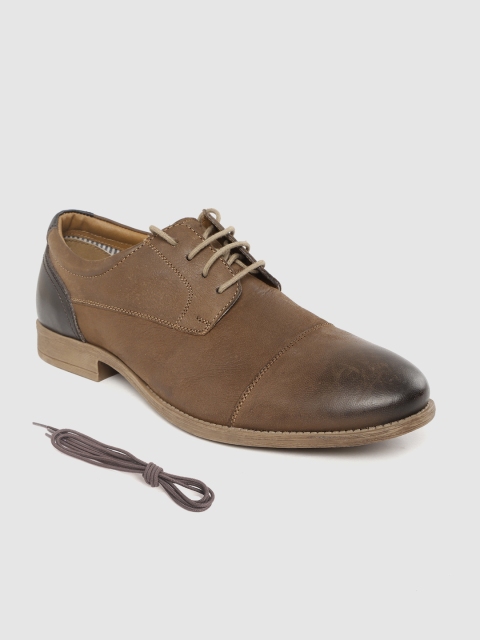 

Allen Solly Men Brown Solid Leather Derbys