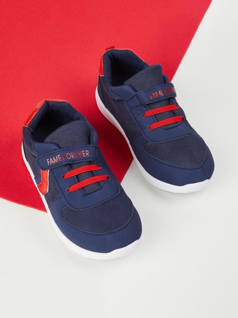 

Fame Forever by Lifestyle Boys Navy Blue Woven Design PU Sneakers