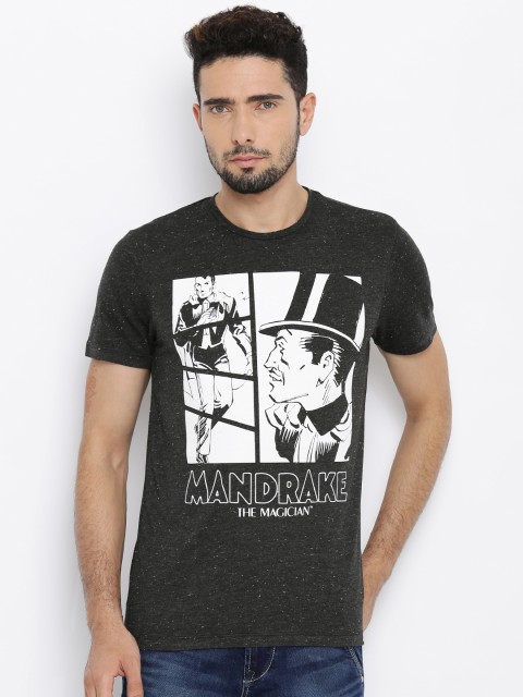 

Jack & Jones Men Black Printed T-Shirt