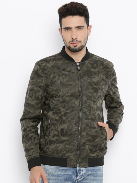 

Jack & Jones Olive Green Camouflage Print Jacket