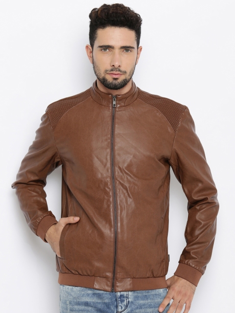 

Jack & Jones Brown Biker Jacket