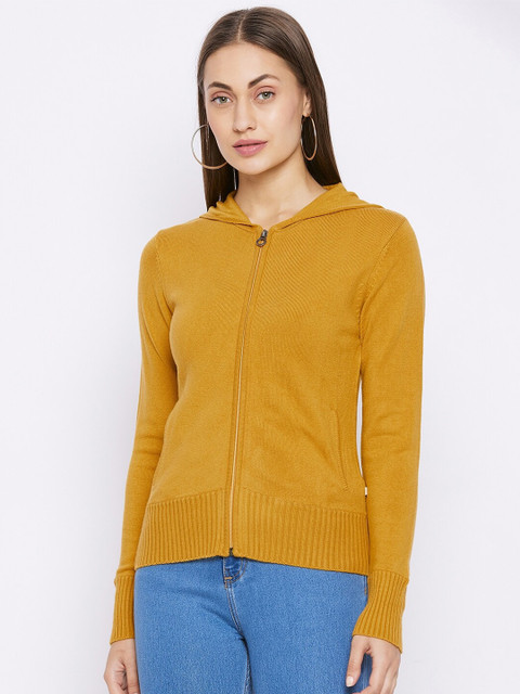 

Madame Women Mustard Pullover with Fuzzy Detail