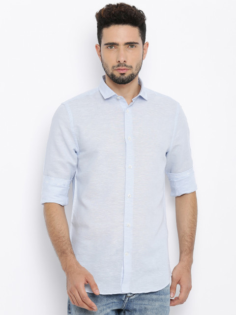 

Jack & Jones Men Blue Solid Casual Shirt