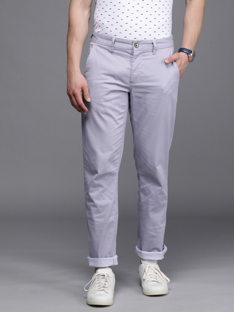 

Louis Philippe Sport Men Grey Textured Slim Fit Trousers