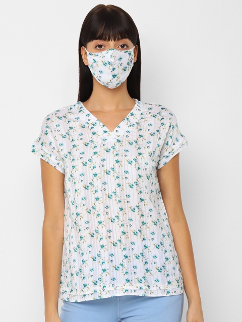 

Allen Solly Woman White Floral Regular Top