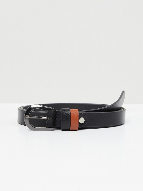 

max Women Black Leather Belt