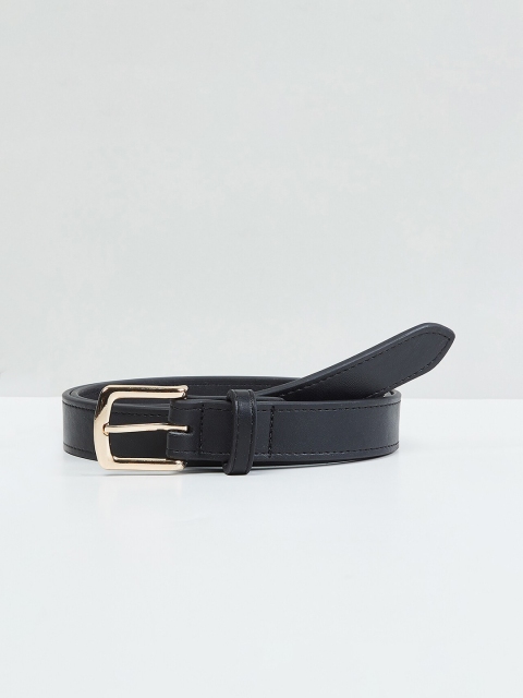 

max Women Black Textured PU Belt