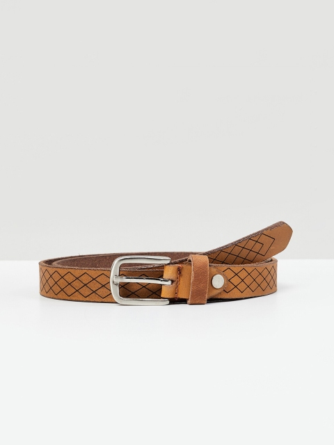 

max Women Brown Textured Leather Belt