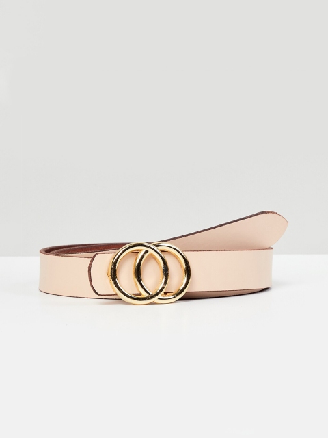 

max Women Pink Textured Leather Belt