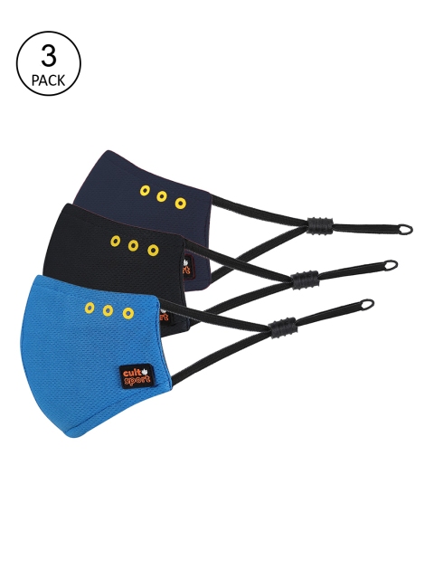 

Cultsport Kids Pack Of 3 Reusable 7-Ply Protective Outdoor Masks, Blue