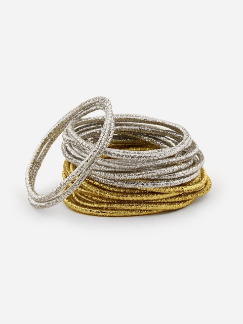 

ToniQ Women Set Of 20 Gold-Toned & Silver-Toned Fur Ponytail Holders