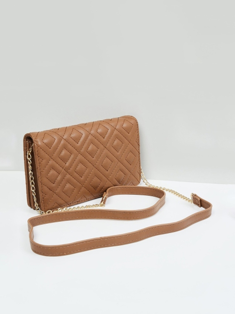 

max Women Brown Textured PU Zip Around Wallet