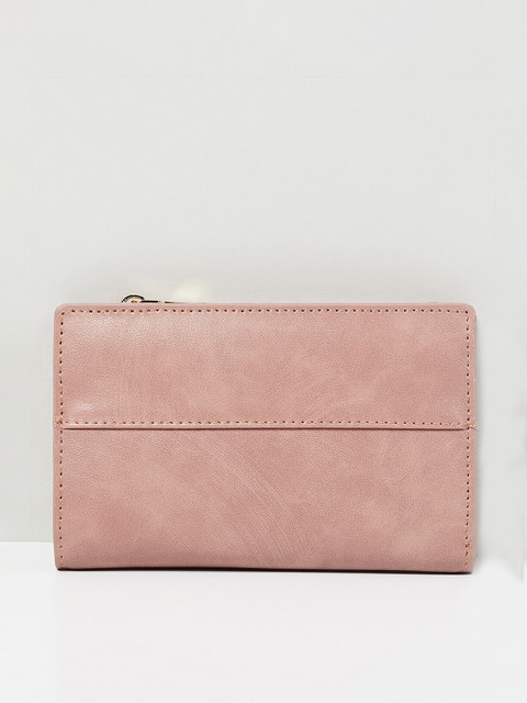 

max Women Pink Textured PU Two Fold Wallet