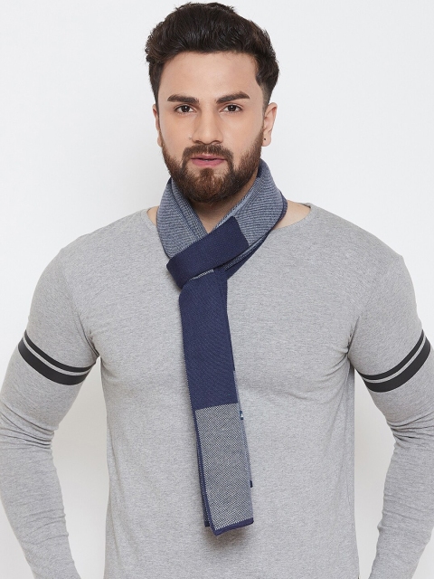 

Alvaro Castagnino Men Blue & Grey Patterned Muffler