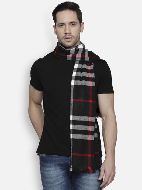 

Alvaro Castagnino Men Black & Grey Checked Muffler