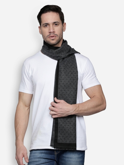 

Alvaro Castagnino Men Grey & Black Patterned Muffler
