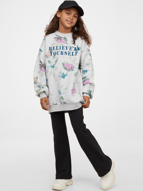 

H&M Girls Black & Grey Printed 2-piece printed set