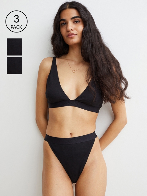 

H&M Black 3-pack thong briefs