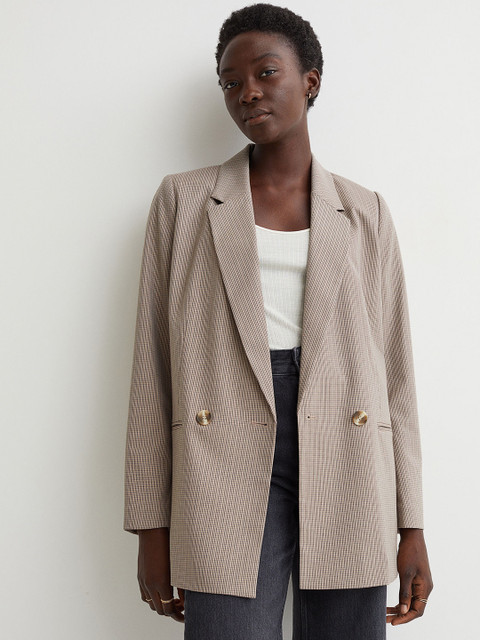 

H&M Women Beige Double-breasted blazer