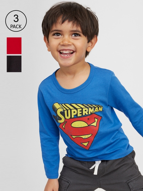 

H&M Boys Red & Black 3-pack printed jersey tops