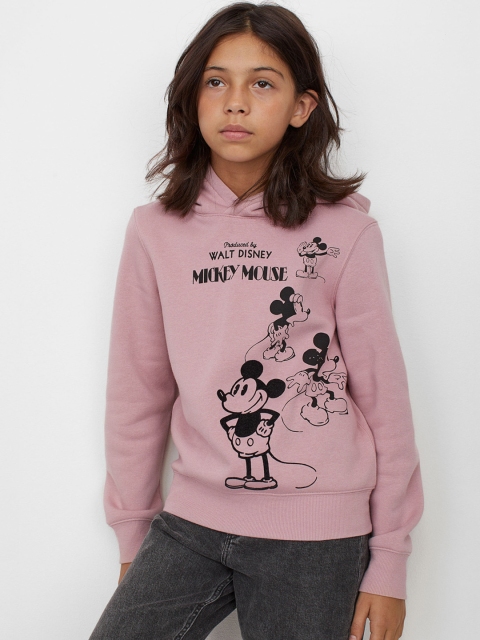 

H&M Girls Pink Printed hoodie
