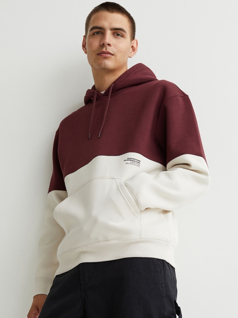 

H&M Men White & Red Relaxed Fit Hoodie