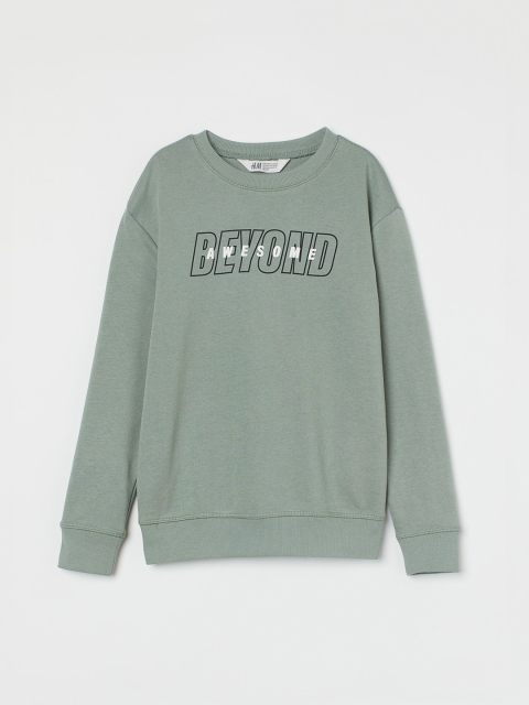 

H&M Boys Green Printed sweatshirt