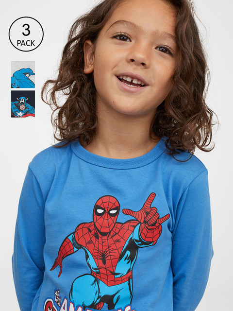 

H&M Boys 3-Pack Printed Jersey Tops, White