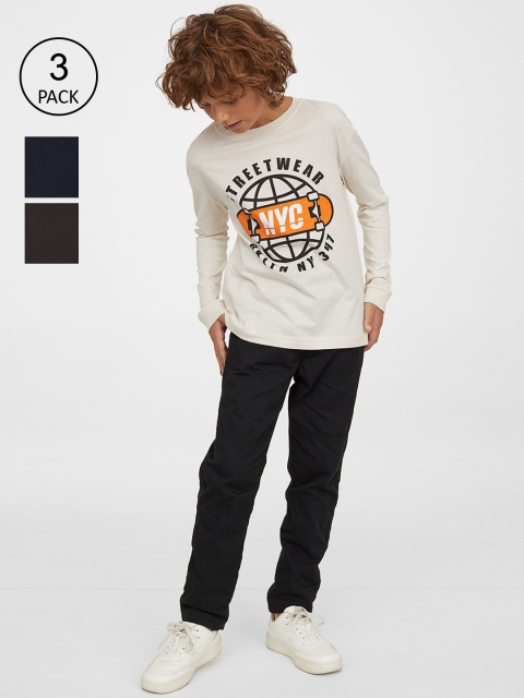 

H&M Boys 3-pack printed jersey tops, Grey