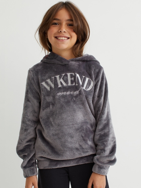 

H&M Girls Grey Appliqud Hoodie