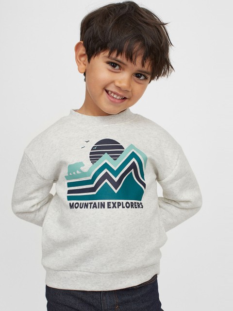 

H&M Boys Grey & Green Printed sweatshirt