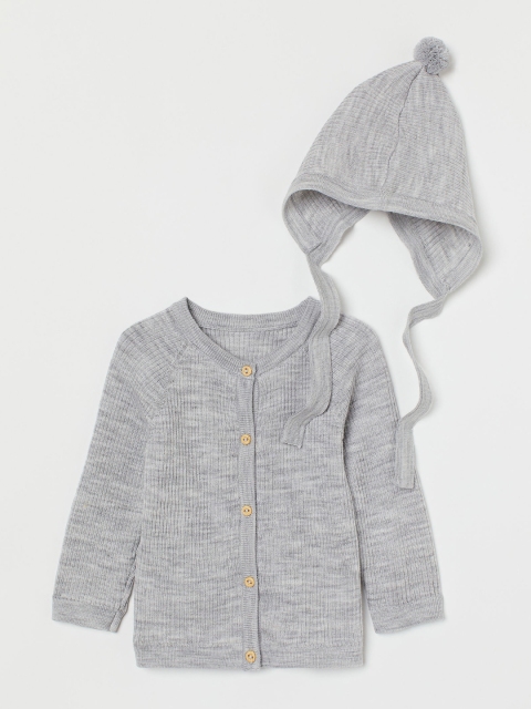 

H&M Girls Grey 2-Piece Merino Wool Set