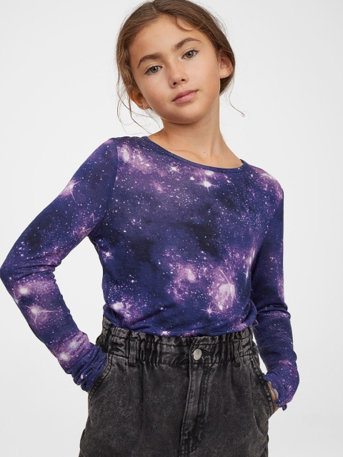

H&M Girls Blue Long-sleeved jersey top