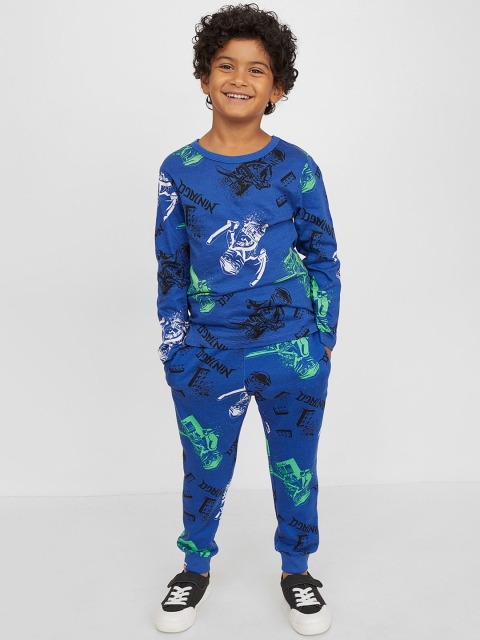 

H&M Boys Blue Printed Joggers