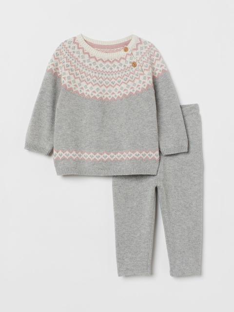 

H&M Kids Grey & Beige Fine-Knit Set