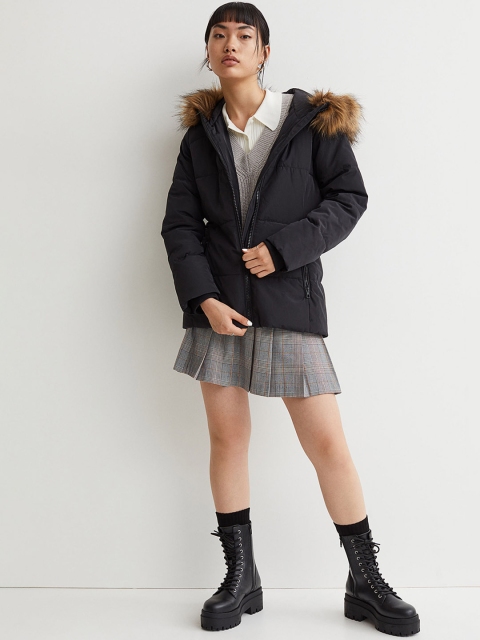 

H&M Women Black Padded jacket
