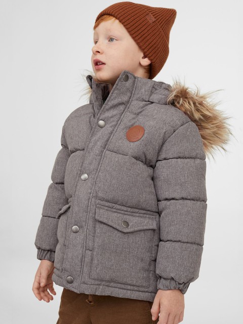

H&M Boys Grey Hooded Padded Jacket