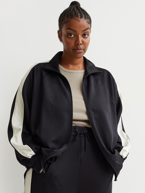 

H&M Women Black Track jacket