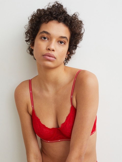 

H&M Woman Red Non-padded underwired bra-.1022445002