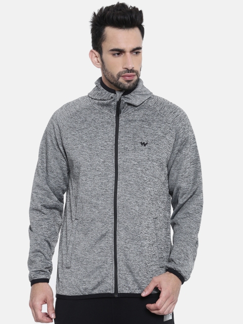 

Wildcraft Men Grey Melange Hooded Soft Solid Insulator Sporty Jacket