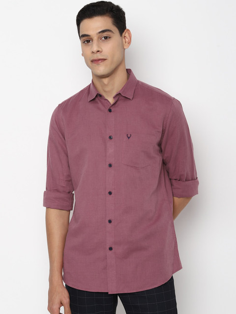 

Allen Solly Men Pink Linen Slim Fit Opaque Casual Shirt