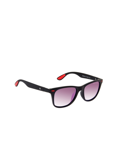 

David Blake Unisex Purple Lens & Black Wayfarer Sunglasses with Polarised and UV Protected Lens