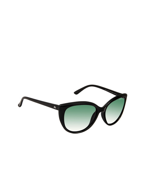 

David Blake Women Green Lens Black Cateye Sunglasses & Polarised & UV Protected S-SGDB2025