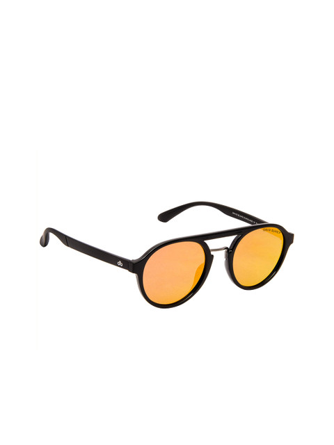 

David Blake Unisex Orange Lens & Black Round Sunglasses S-SGDB1997