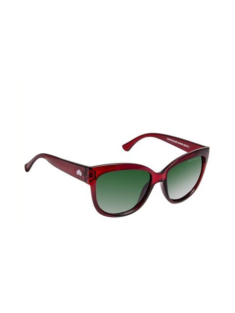 

David Blake Women Green Lens & Red Cateye Sunglasses and UV Protected Lens S-SGDB1783, Maroon
