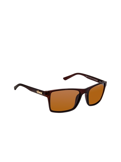 

David Blake Unisex Brown Lens & Brown Rectangle Sunglasses with Polarised and UV Protected Lens