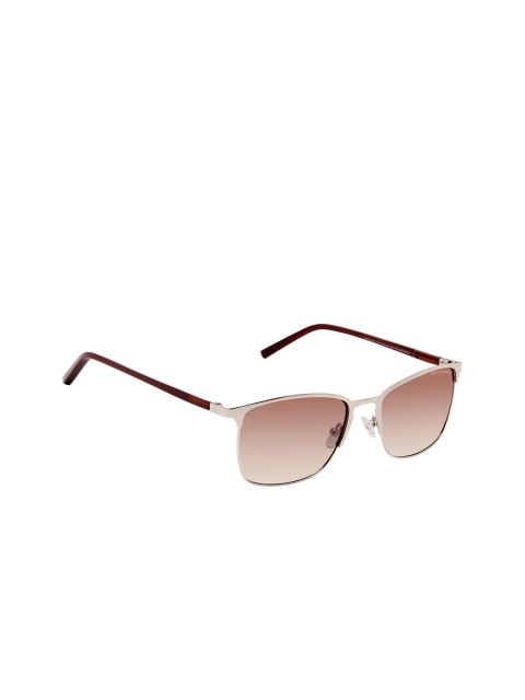 

David Blake Unisex Brown Lens & Gold-Toned Wayfarer Sunglasses with Polarised and UV Protected Lens