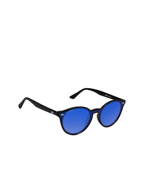 

David Blake Women Blue Lens & Black Round Sunglasses and UV Protected Lens S-SGDB1744