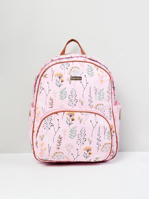 

max Women Pink & Yellow Graphic Backpack