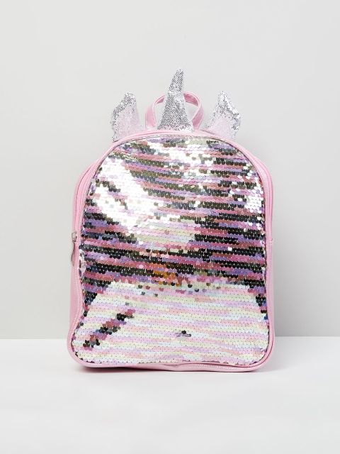

max Girls Pink & Blue Embellished Backpack